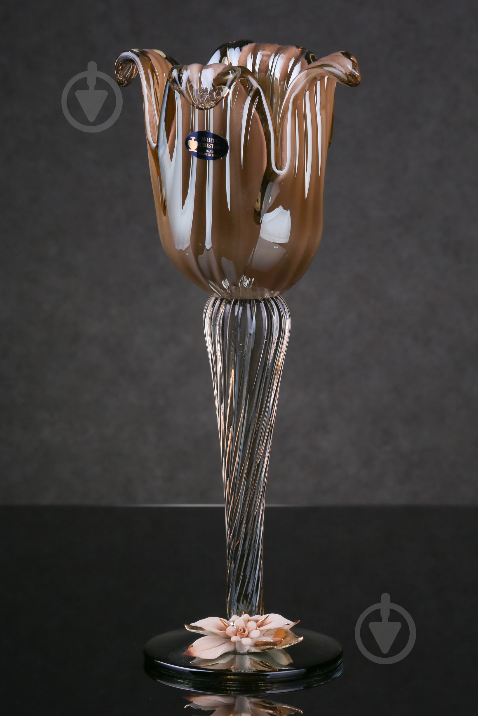 Ваза скляна White cristal Stelo 4PT 13х13х29 см 29 см коричнева CD 1250/GRY/C - фото 1 Ваза скляна White cristal Stelo 4PT 13х13х29 см 29 см коричнева CD 1250/GRY/C - фото 1
