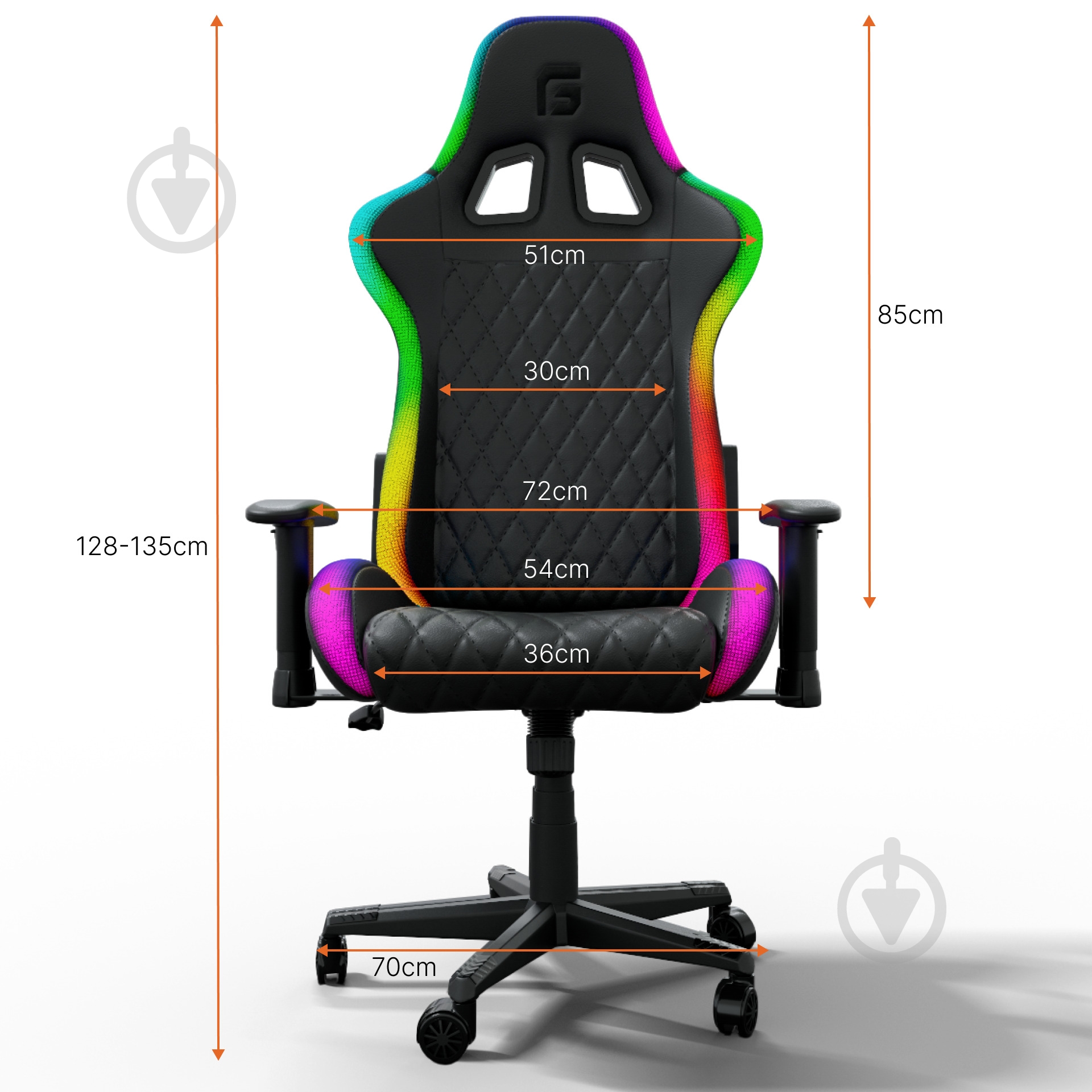 Крісло GamePro Hero RGB Black (GC-700/2-Black) чорний - фото 22 Крісло GamePro Hero RGB Black (GC-700/2-Black) чорний - фото 22