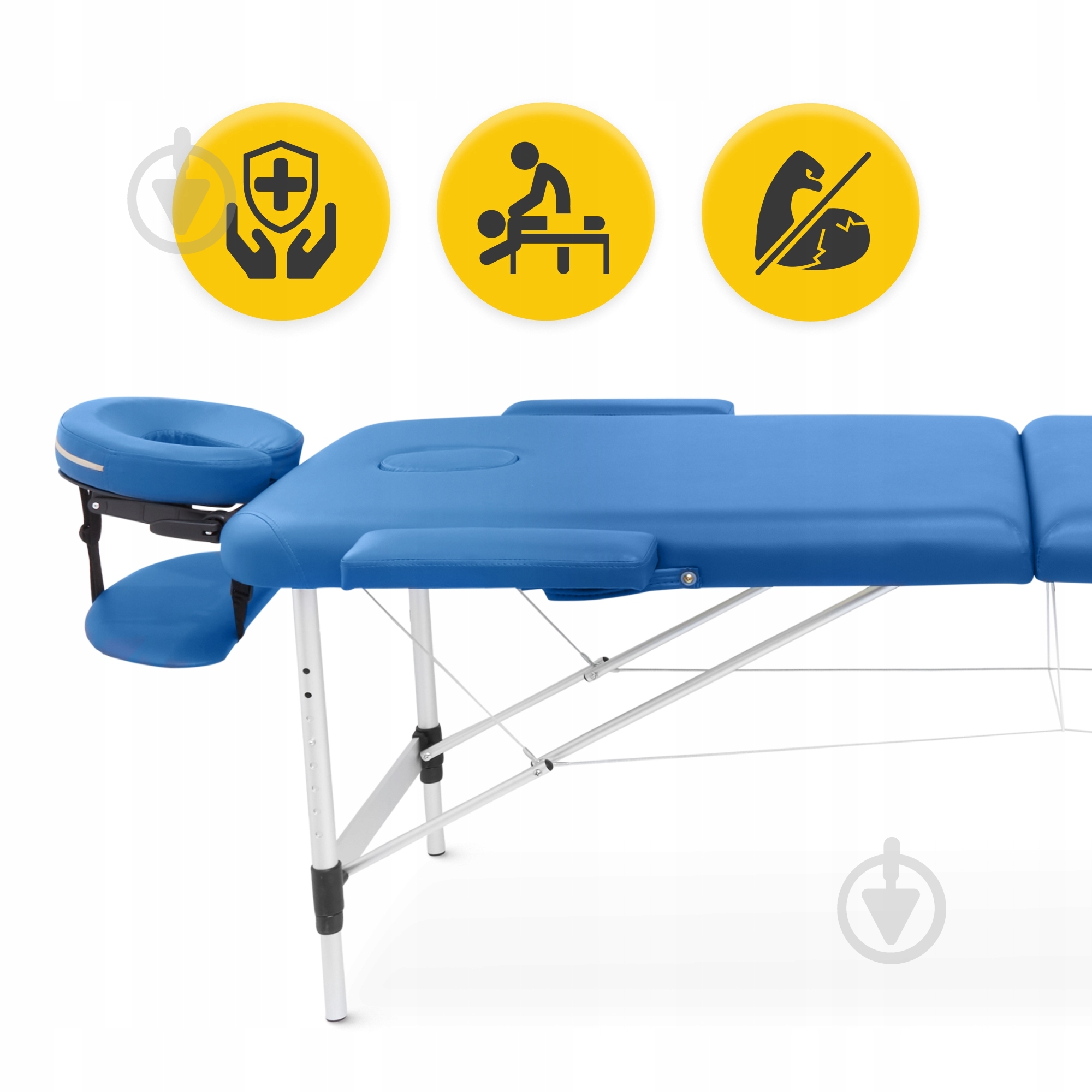 Масажний стіл 4fizjo складний Massage Table Alu W60 Blue (P-5907739318404) - фото 6