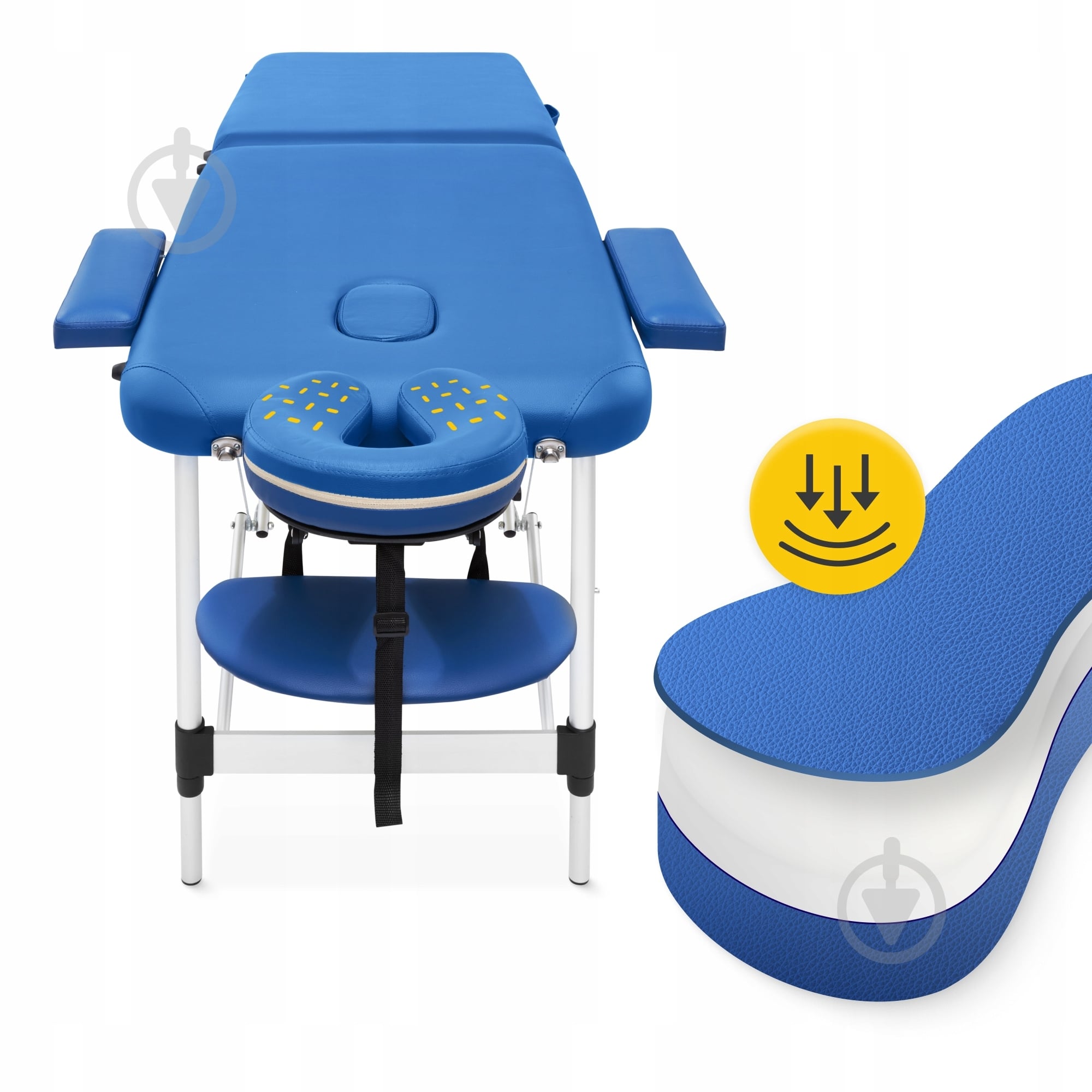 Масажний стіл 4fizjo складний Massage Table Alu W60 Blue (P-5907739318404) - фото 5
