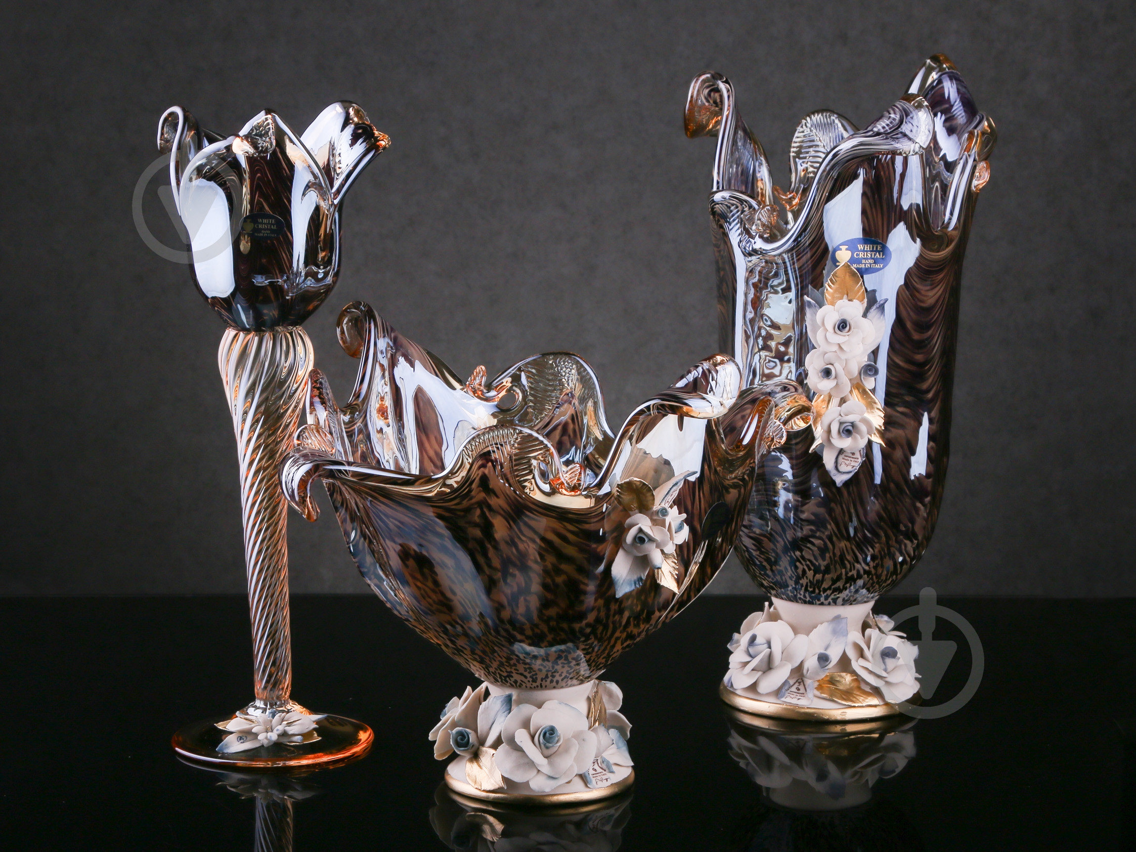 Ваза White cristal Stelo 3PT 13х13х38 см 38 см CD 3233/OIL/C - фото 3