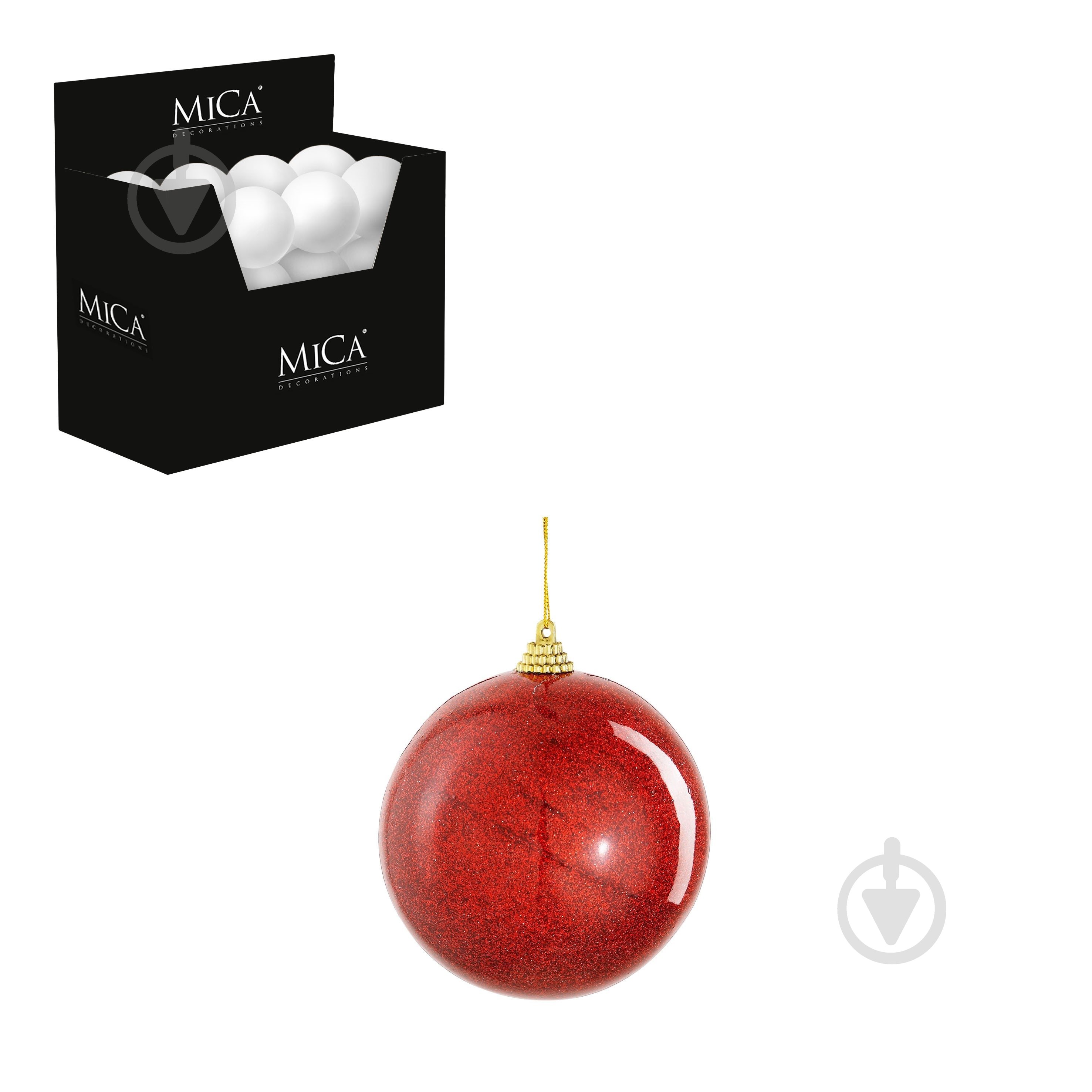 Декорація новорічна Edelman Небитка куля, червона, пінопласт, діам. 10 см - фото 1