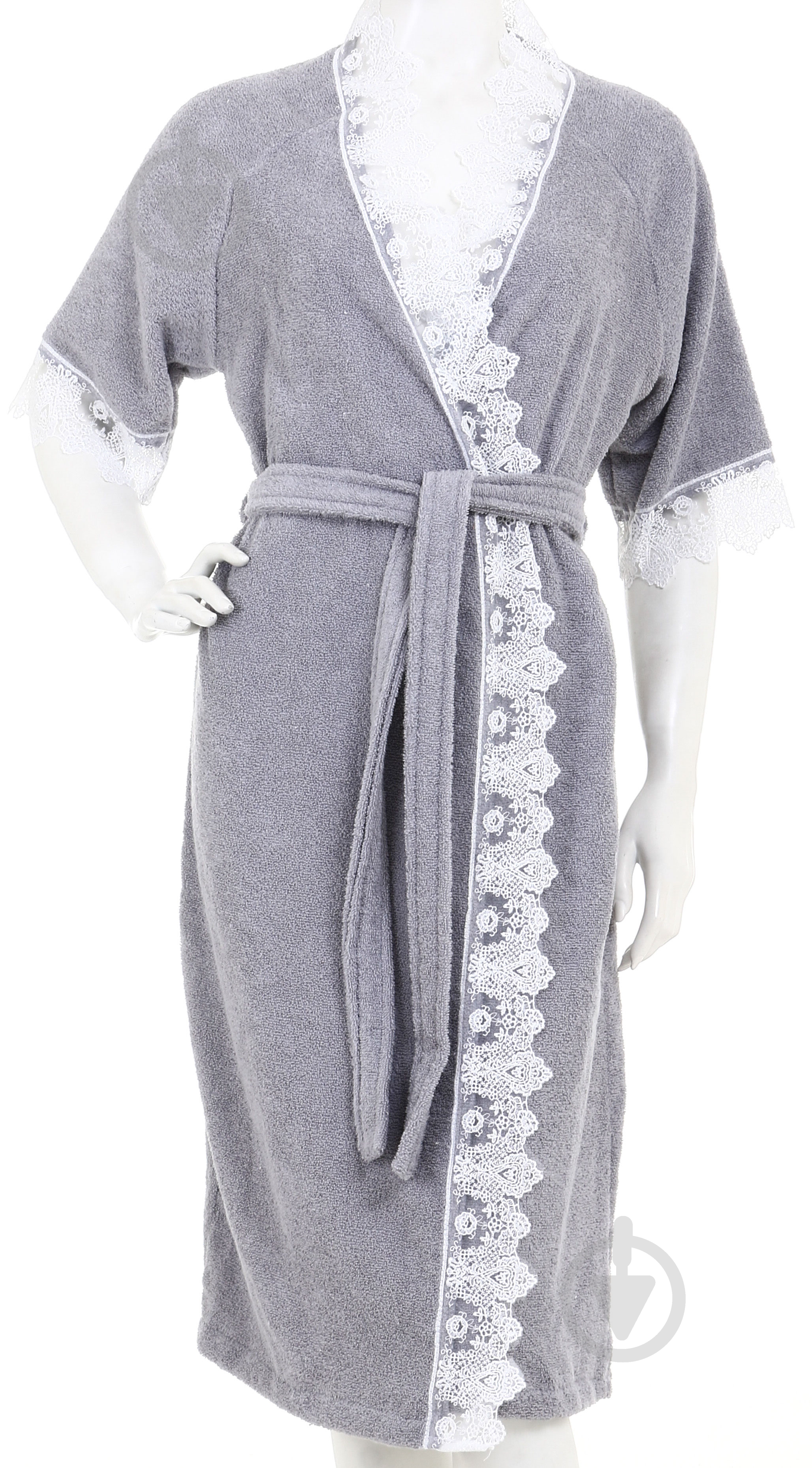 Халат Durutex Lace р. S-M серый - фото 1
