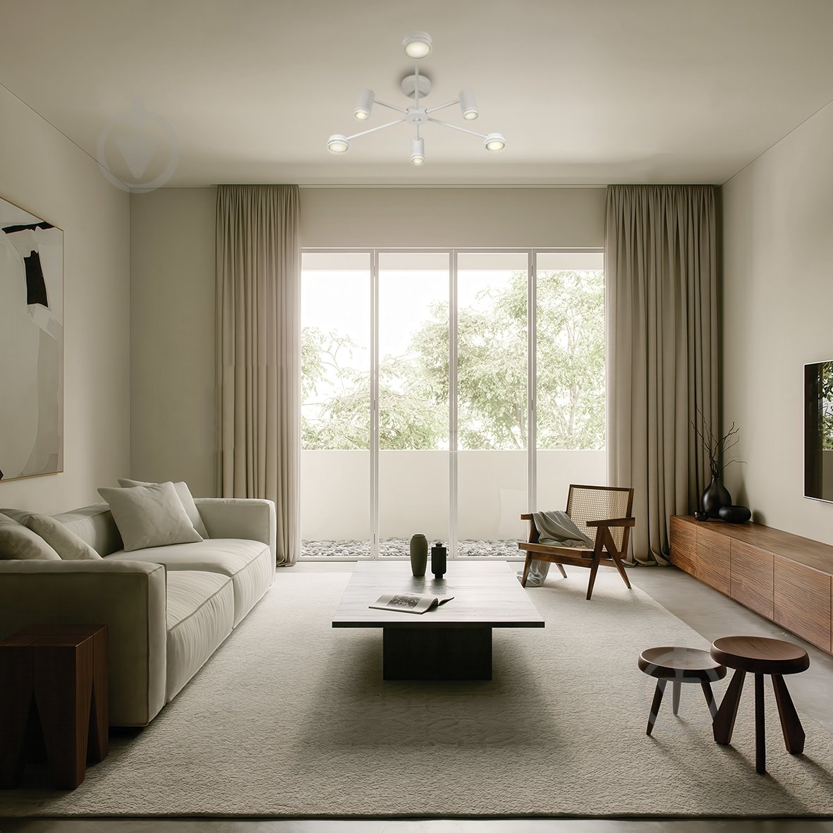 Люстра стельова ARDERO ML486-6 під лампу GX53/MR16 6xGU10 білий мат 80978 - фото 5