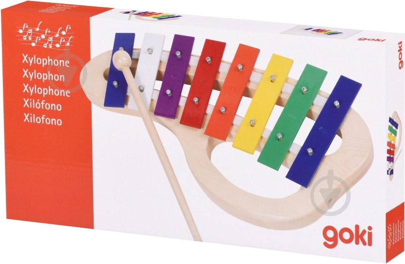 Ксилофон GoKi Веселка з ручкою 61979G - фото 5 Ксилофон GoKi Веселка з ручкою 61979G - фото 5