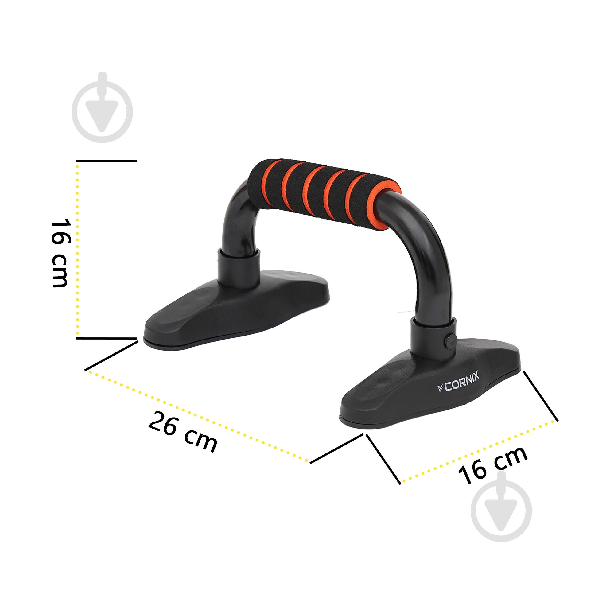 Упоры для отжимания Cornix Push-up Bars XR-0168 Black/Orange - фото 2