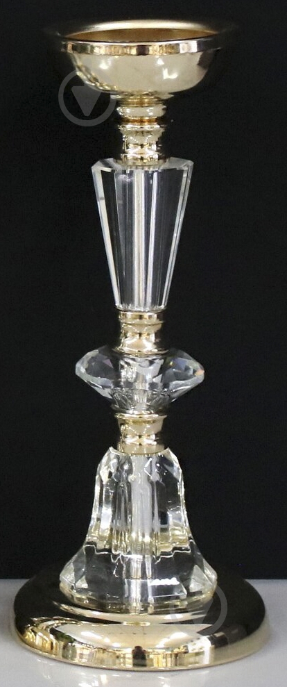 Подсвечник Cristallo металл стекло золотий 12х12х38 см (24540C) Inari - фото 1 Подсвечник Cristallo металл стекло золотий 12х12х38 см (24540C) Inari - фото 1