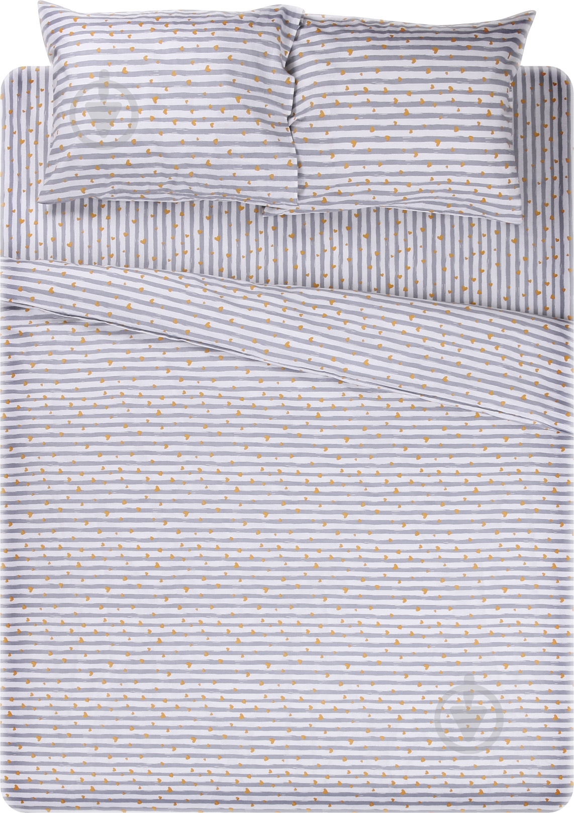 Комплект постельного белья Basic 2 серый с белым La Nuit - фото 1