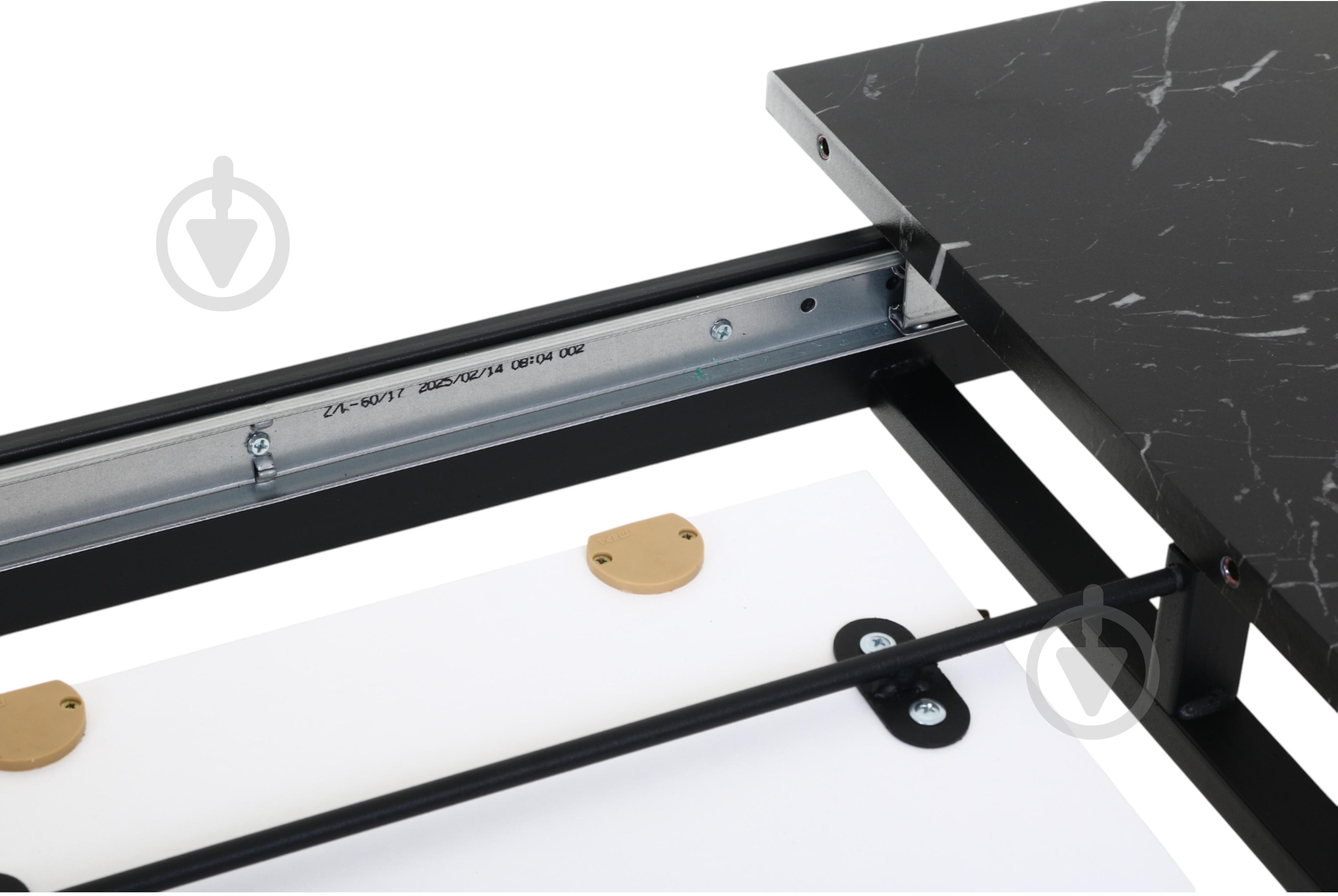 Стол Эдисон 1200(1550)x730x760мм мрамор черный/черный - фото 6