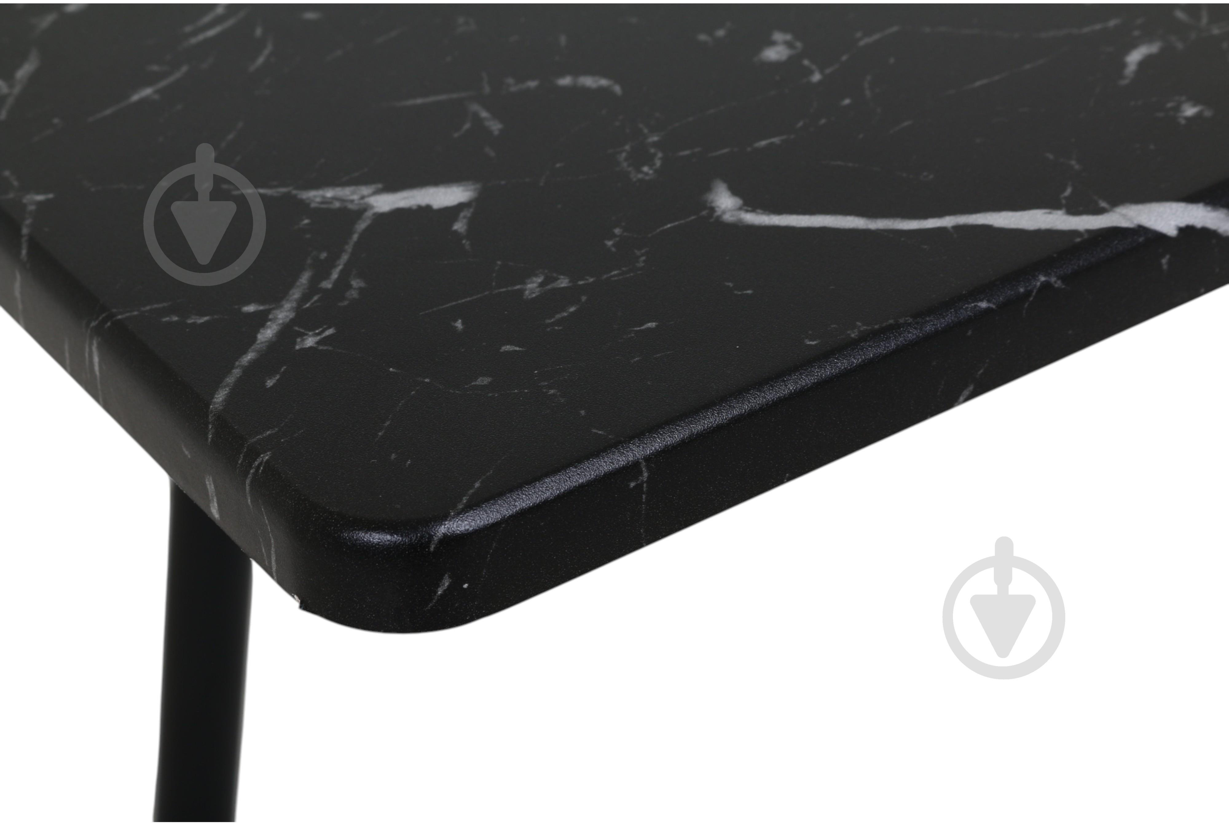 Стол Эдисон 1200(1550)x730x760мм мрамор черный/черный - фото 4