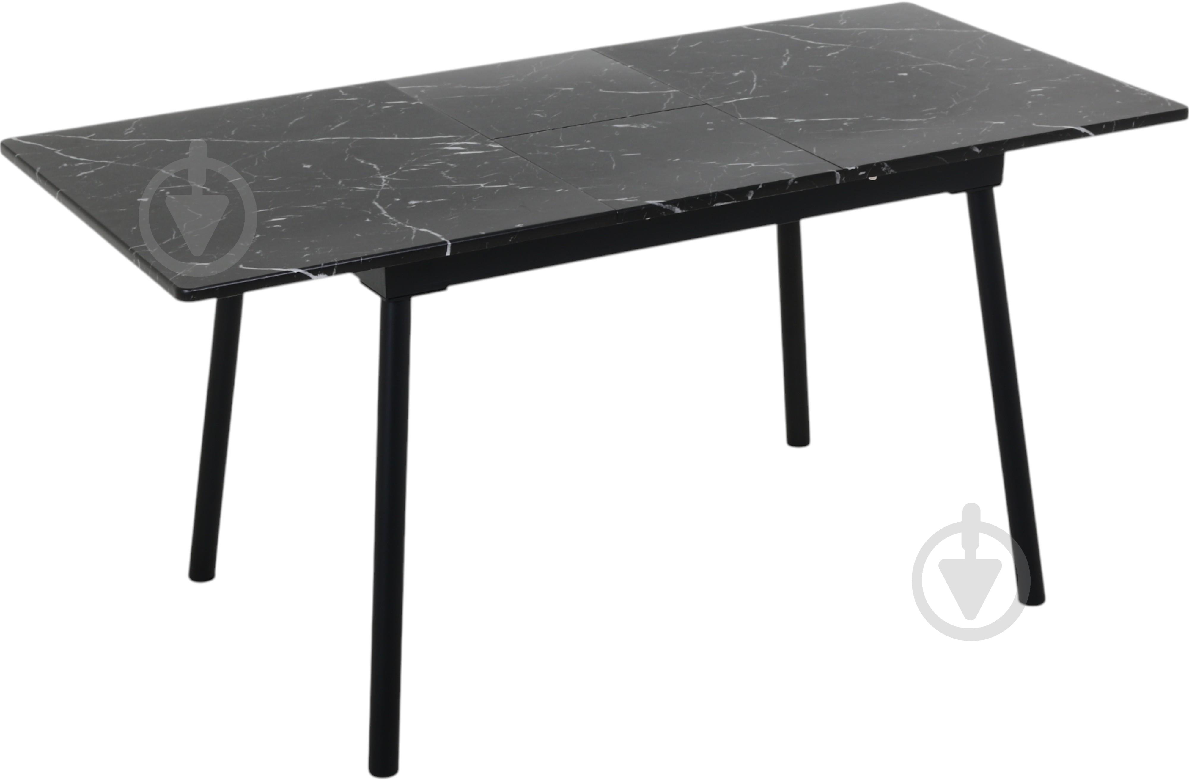 Стол Эдисон 1200(1550)x730x760мм мрамор черный/черный - фото 3