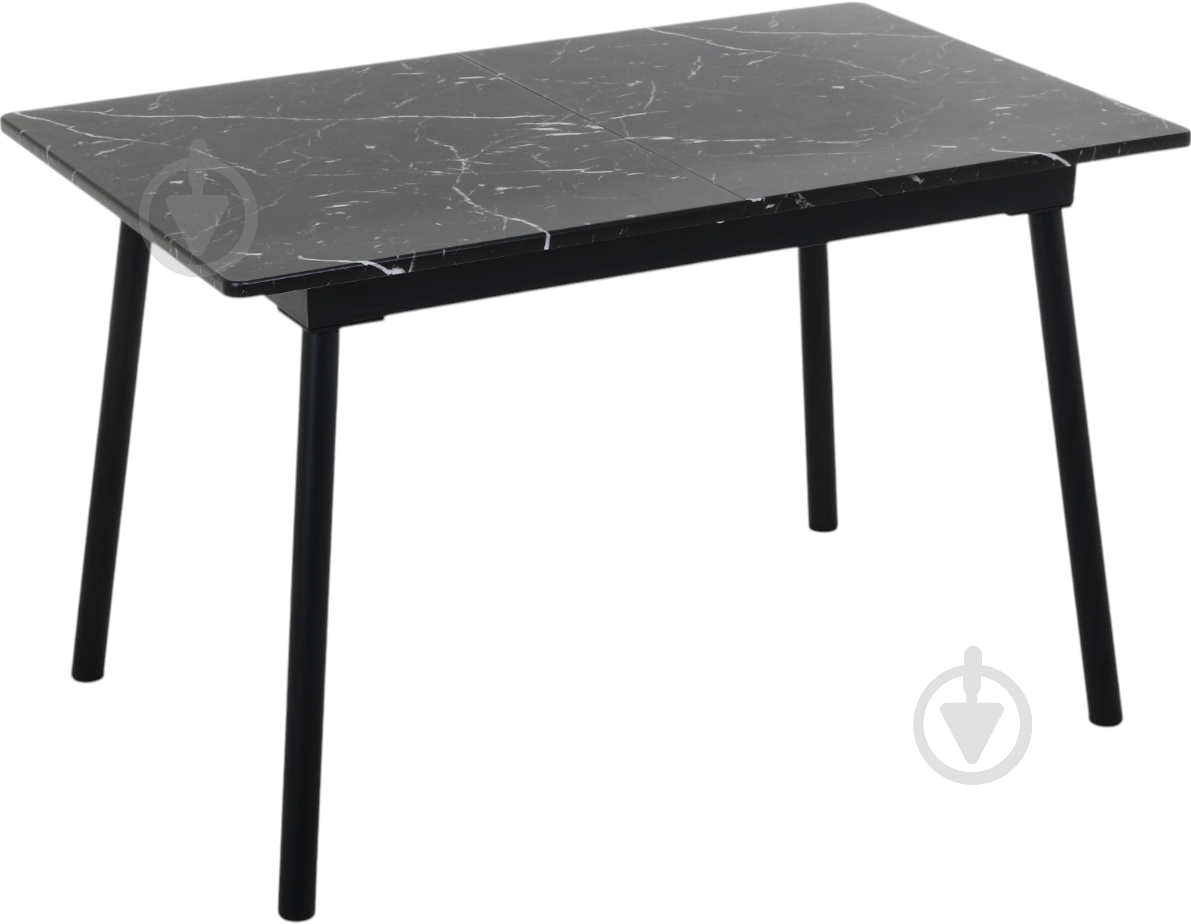 Стол Эдисон 1200(1550)x730x760мм мрамор черный/черный - фото 1