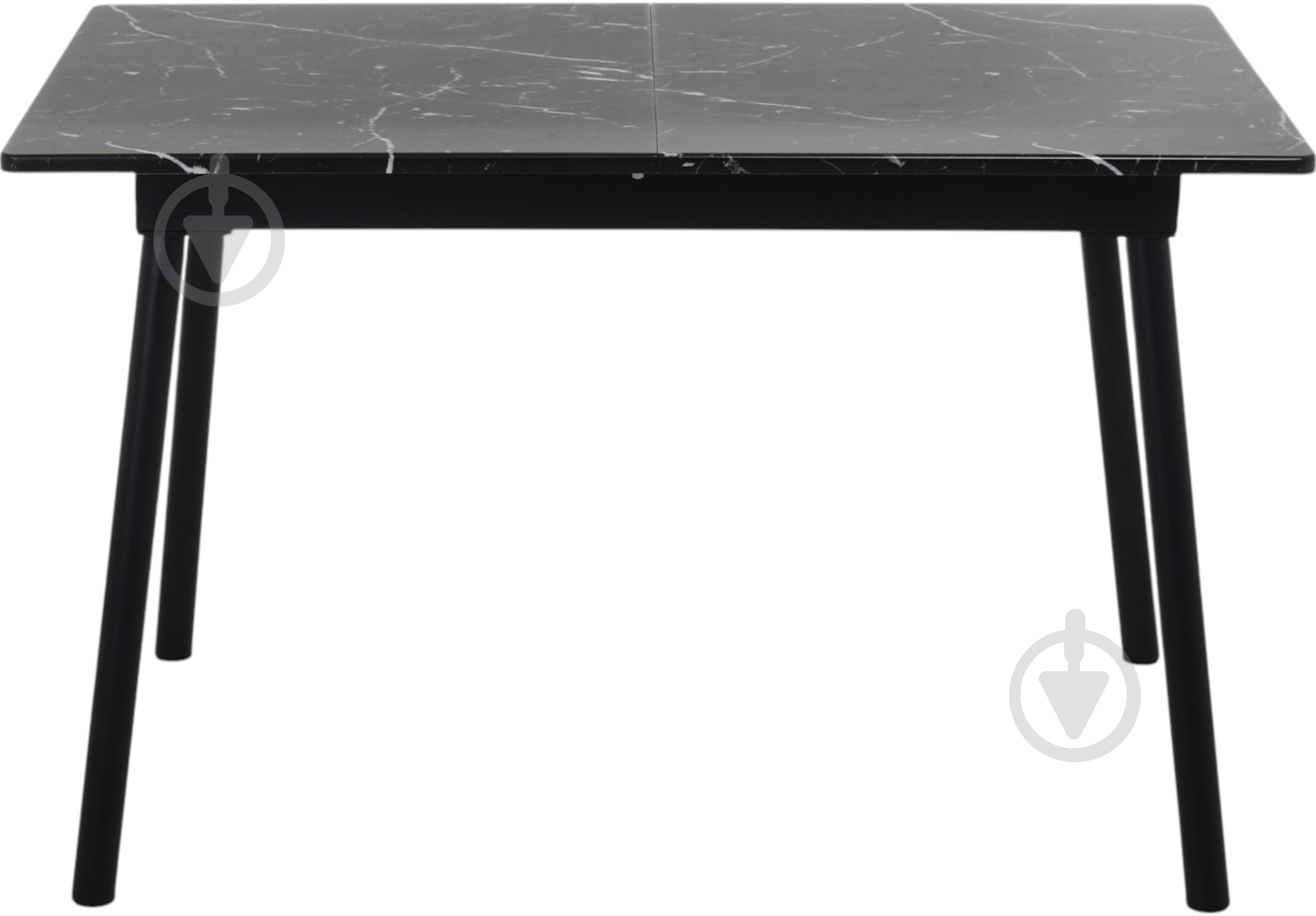 Стол Эдисон 1200(1550)x730x760мм мрамор черный/черный - фото 2