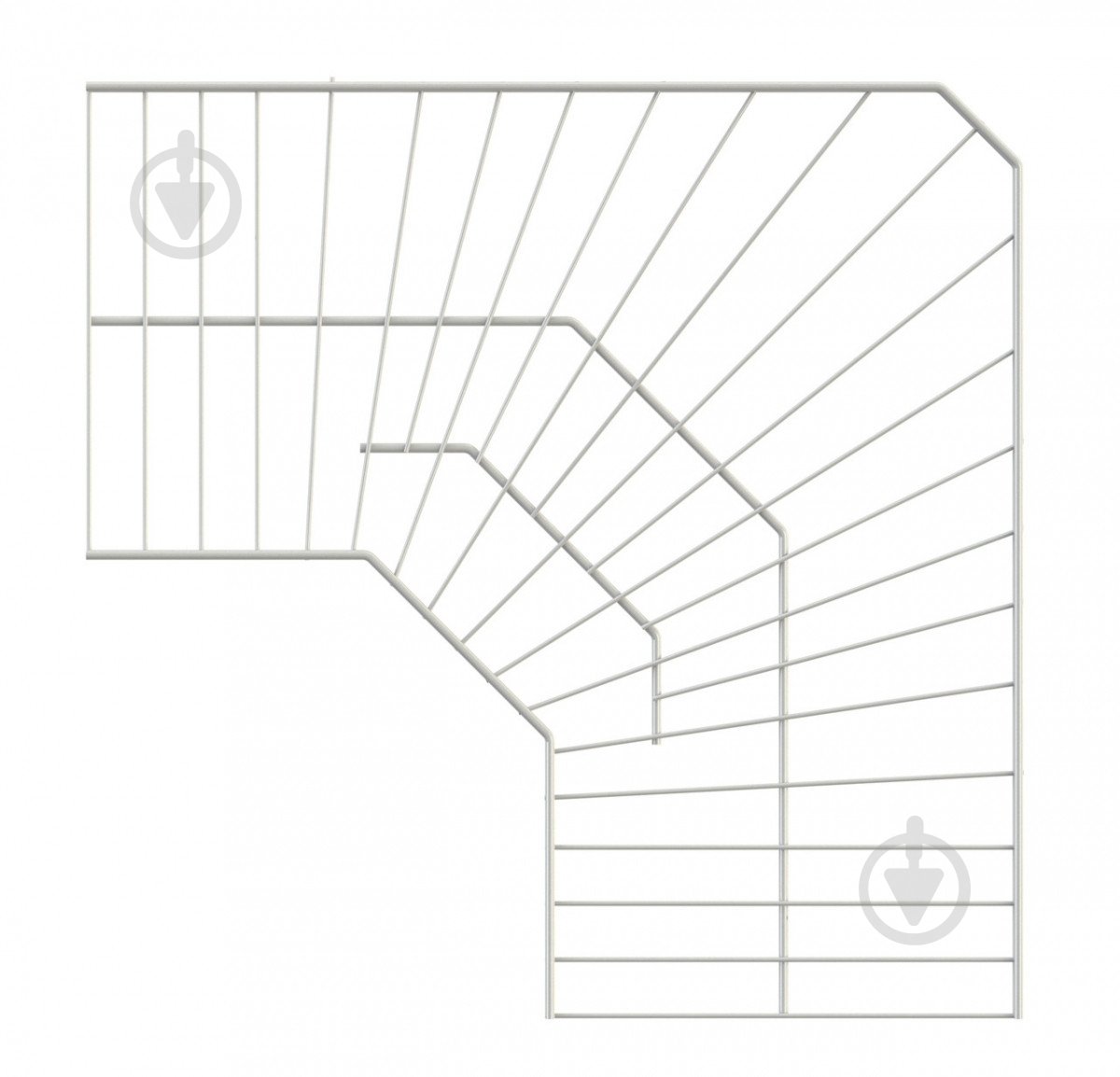 Полка для гардеробной системы Kolchuga угловая 600x306 мм белый - фото 1 Полка для гардеробной системы Kolchuga угловая 600x306 мм белый - фото 1
