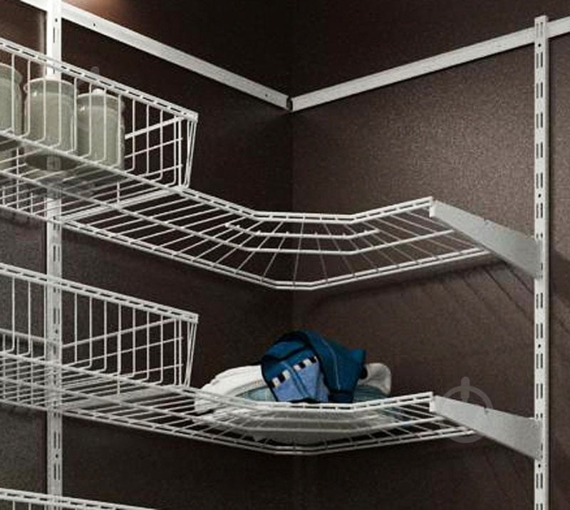 Полка для гардеробной системы Kolchuga угловая 600x306 мм белый - фото 4 Полка для гардеробной системы Kolchuga угловая 600x306 мм белый - фото 4