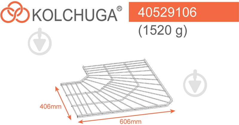 Полиця до гардеробної системи Kolchuga кутова 600x406 мм білий - фото 6