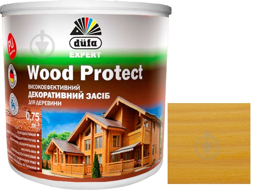 Декоративний засіб Dufa EXPERT Wood Protect cосна шовковистий глянець 0,75 л - фото 1