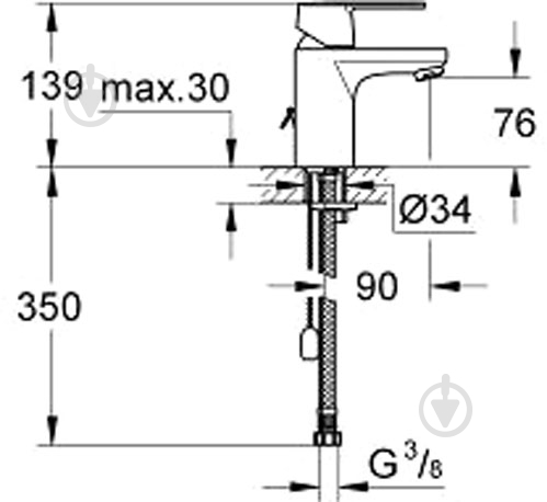 Смеситель для умывальника Grohe Get 32884 - фото 4 Смеситель для умывальника Grohe Get 32884 - фото 4