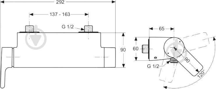 Смеситель для душа Ideal Standard Attitude A4603AA - фото 3 Смеситель для душа Ideal Standard Attitude A4603AA - фото 3