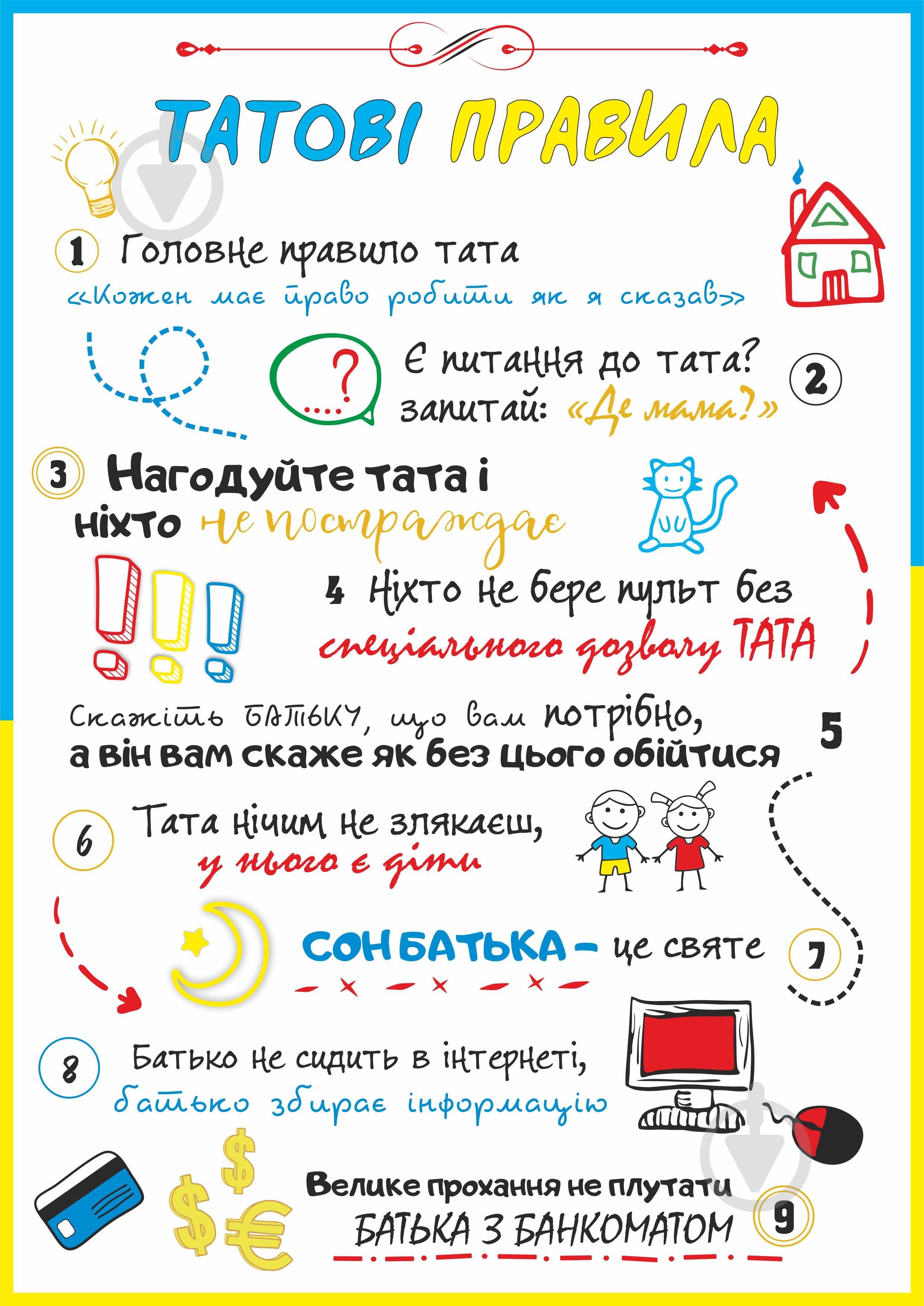 Постер Правила папы А4 New Posterclub - фото 1 Постер Правила папы А4 New Posterclub - фото 1