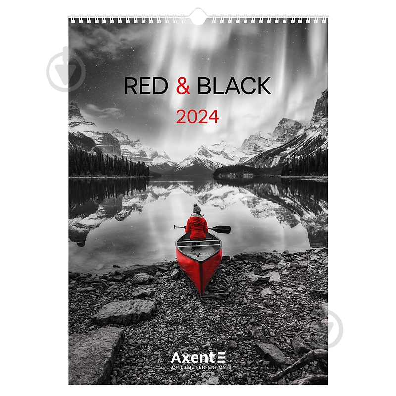 Календарь настенный Axent А3 Red & Black 2024 - фото 1