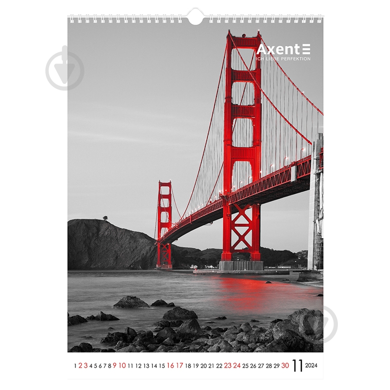 Календарь настенный Axent А3 Red & Black 2024 - фото 8