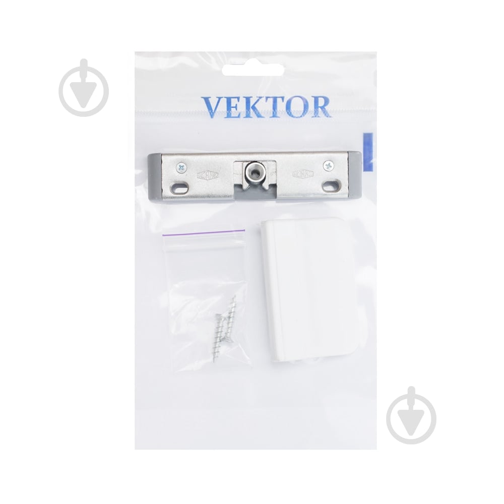 Ручка-ракушка пластиковая белая Vorne и защелка-фиксатор Vektor - фото 1 Ручка-ракушка пластиковая белая Vorne и защелка-фиксатор Vektor - фото 1