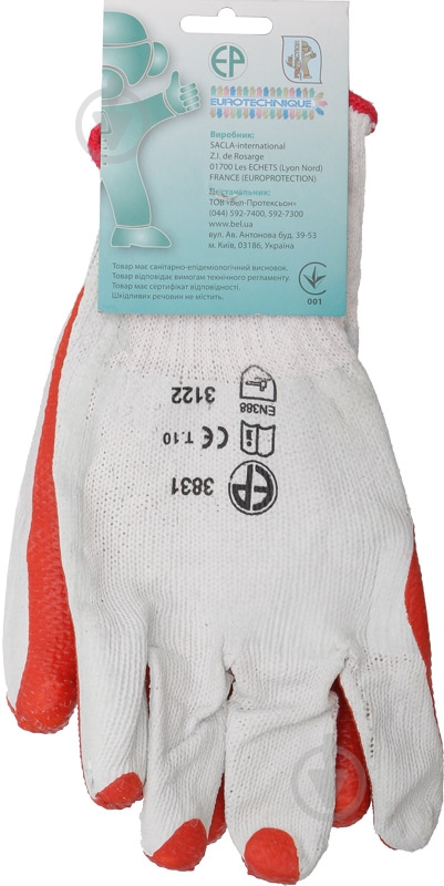 Перчатки Eurotechnique с покрытием латекс XL (10) 3831 - фото 3