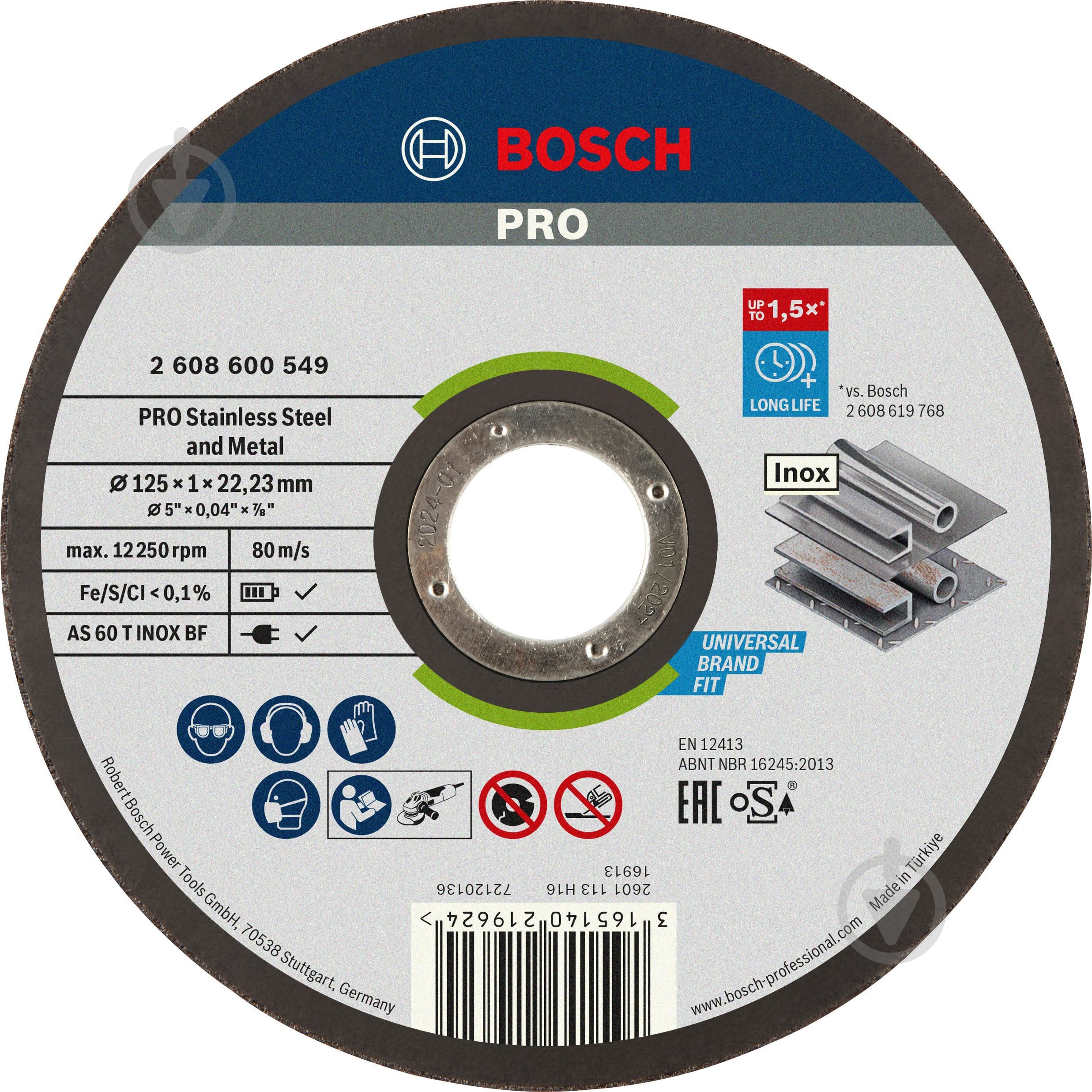 Круг відрізний Bosch 125х1,0x22,2 мм 2608600549 - фото 1