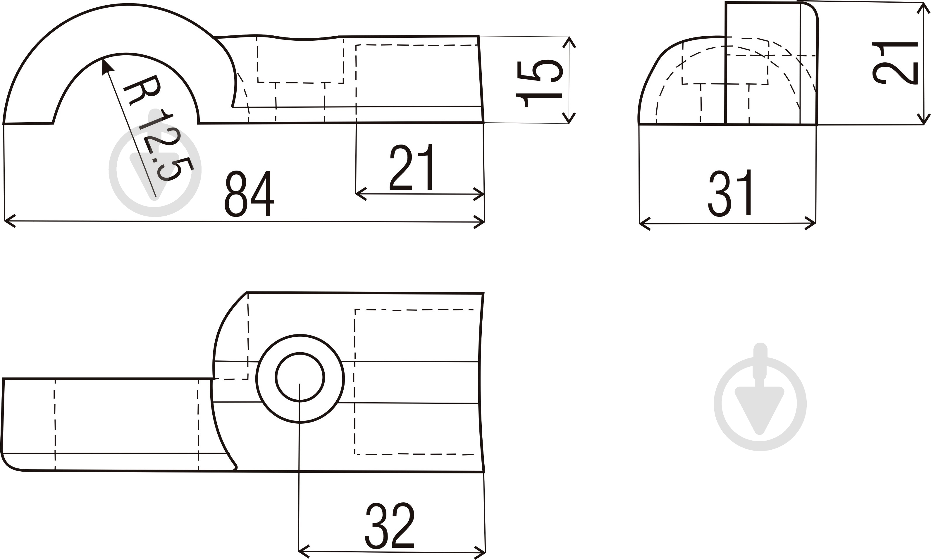 Соединение для трубы R43 01A.03.002 бронза - фото 3