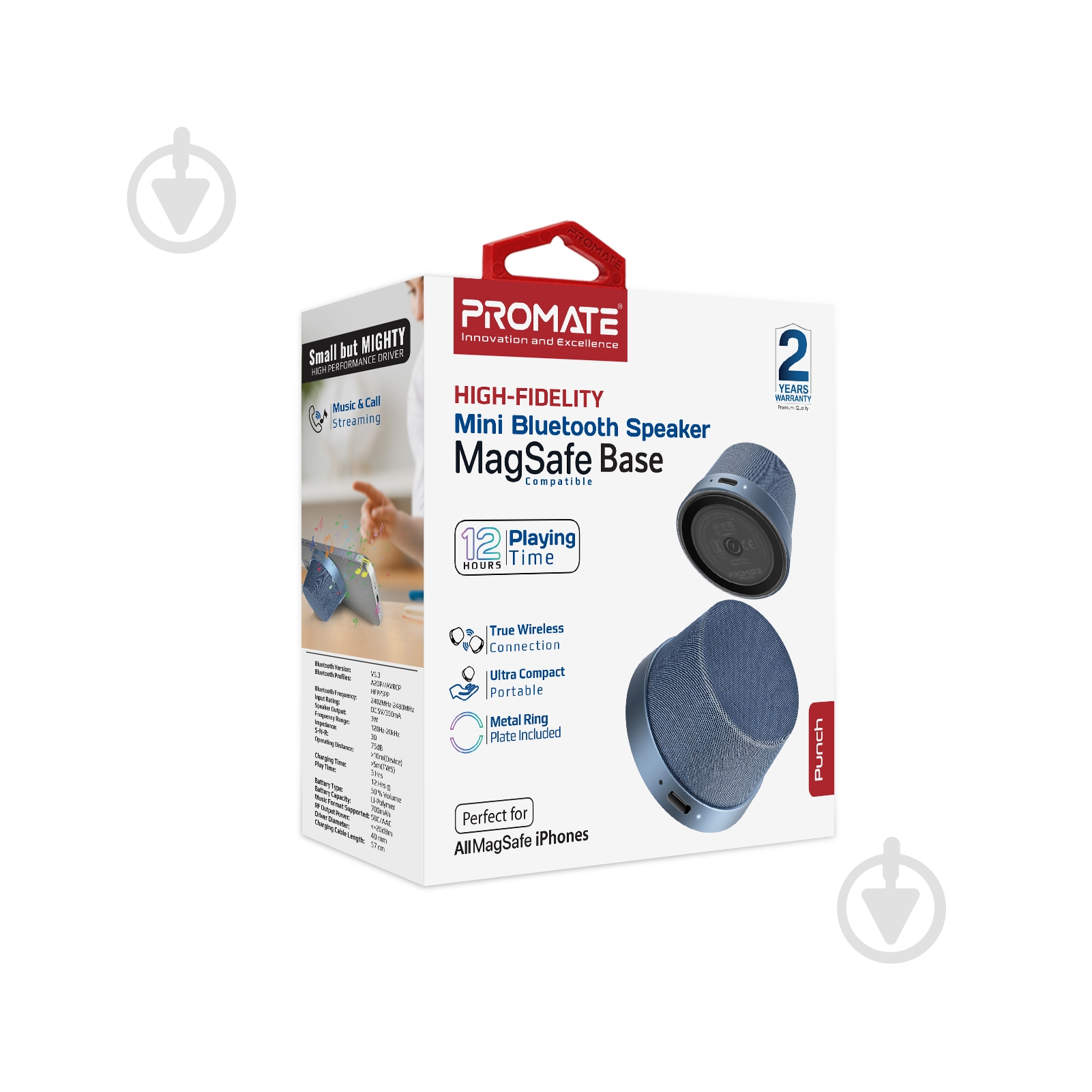 Акустическая система Promate Punch navy (punch.navy) - фото 8