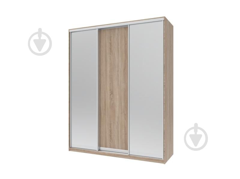 Шафа-купе Сіті Лайт Doros ДСП 1800x600x2250 мм дуб сонома двері дзеркало ДСП дзеркало - фото 1