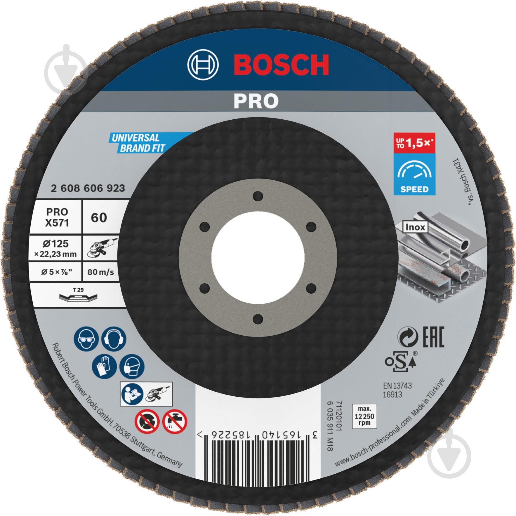 Круг пелюстковий Bosch 125 мм P60 2608606923 - фото 1