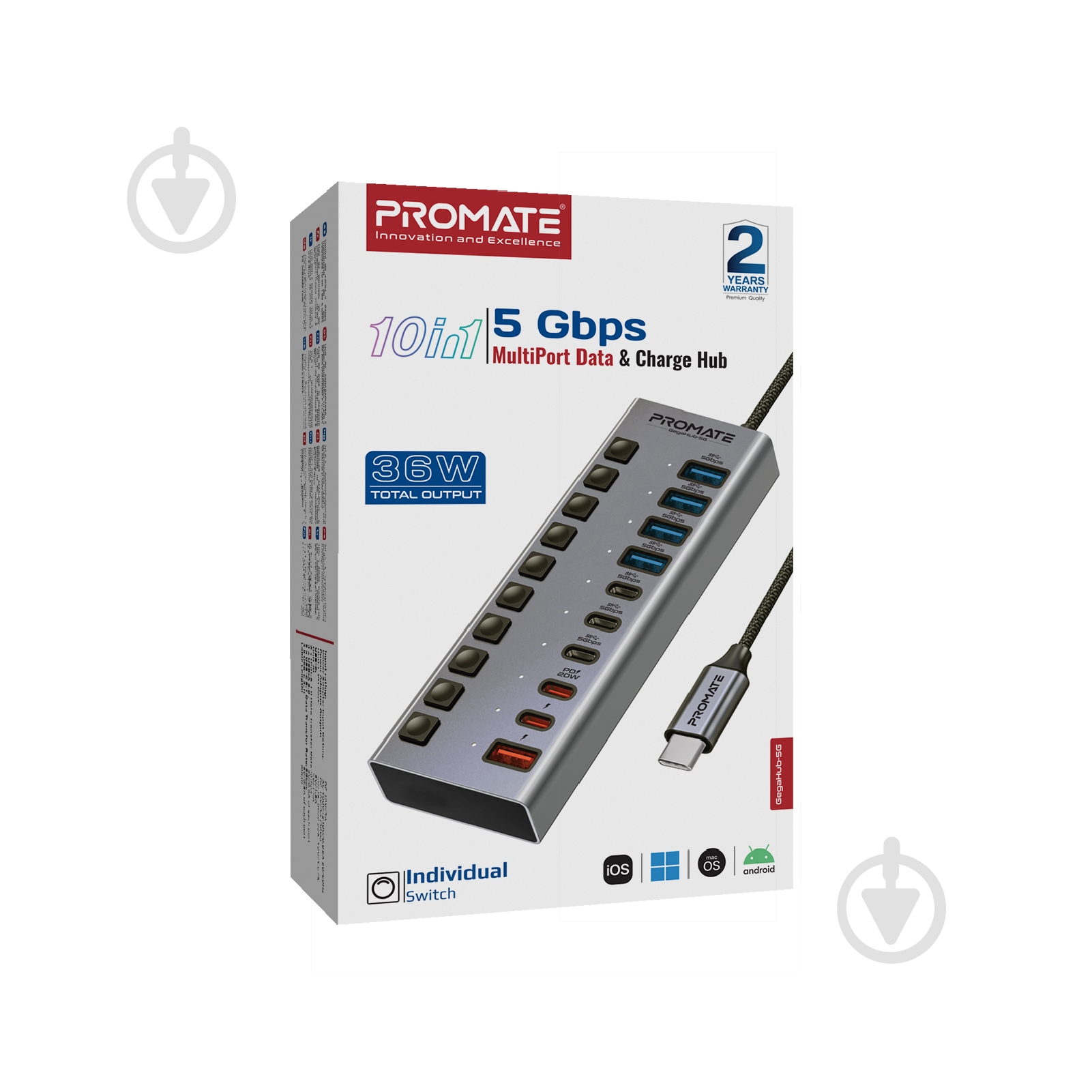 USB-хаб Promate Gegahub-5G - фото 6