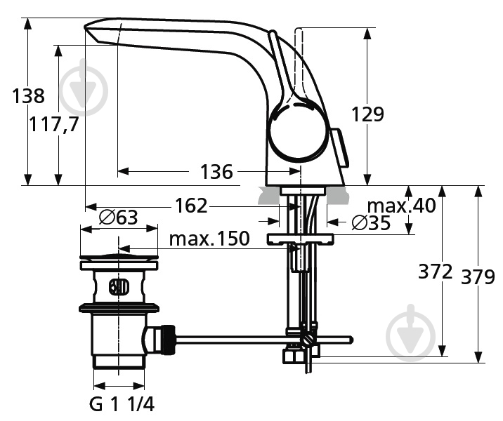 Смеситель для умывальника Ideal Standard Melange А4260АА - фото 6 Смеситель для умывальника Ideal Standard Melange А4260АА - фото 6