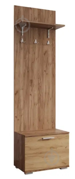 Тумба напольная SOKME + вешалка Вива 600x2060x370 мм дуб крафт табако//дуб крафт золотой - фото 1