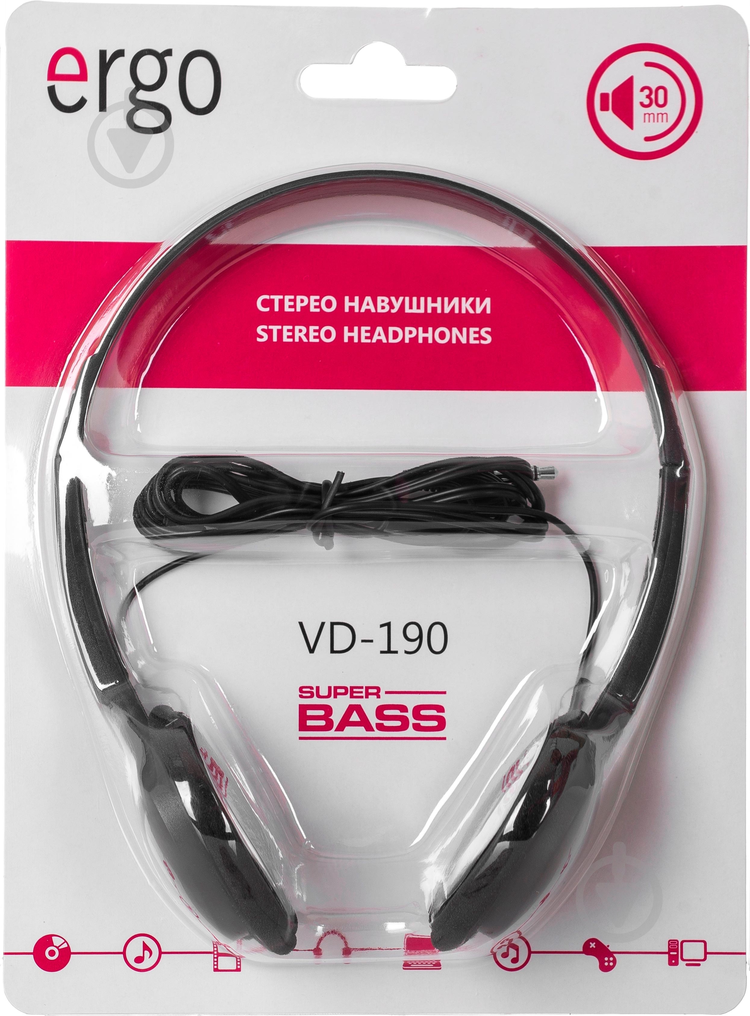Наушники Ergo VD-190 black - фото 4 Наушники Ergo VD-190 black - фото 4