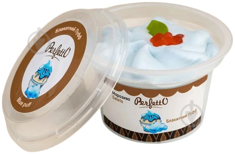 Мороженое Perfetto молочное «Голубой Пуфф» 130 г - фото 2