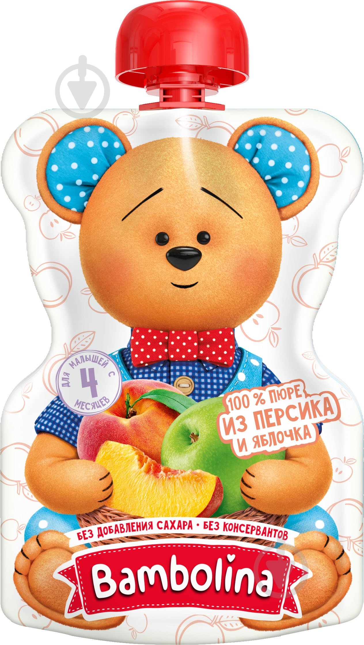 Пюре Bambolina яблоко-персик 90 г - фото 1 Пюре Bambolina яблоко-персик 90 г - фото 1