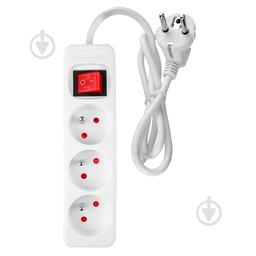 Подовжувач з вимикачем NEO tools із заземленням 3 гн. білий 1,5 м 90-176 - фото 1 Подовжувач з вимикачем NEO tools із заземленням 3 гн. білий 1,5 м 90-176 - фото 1