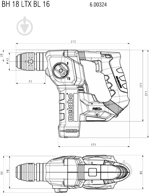 Перфоратор Metabo BH 18 LTX BL 16 600324500 - фото 7