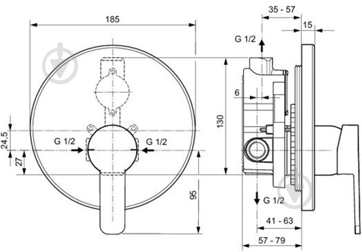 Смеситель для душа Ideal Standard Gio А6109АА - фото 3