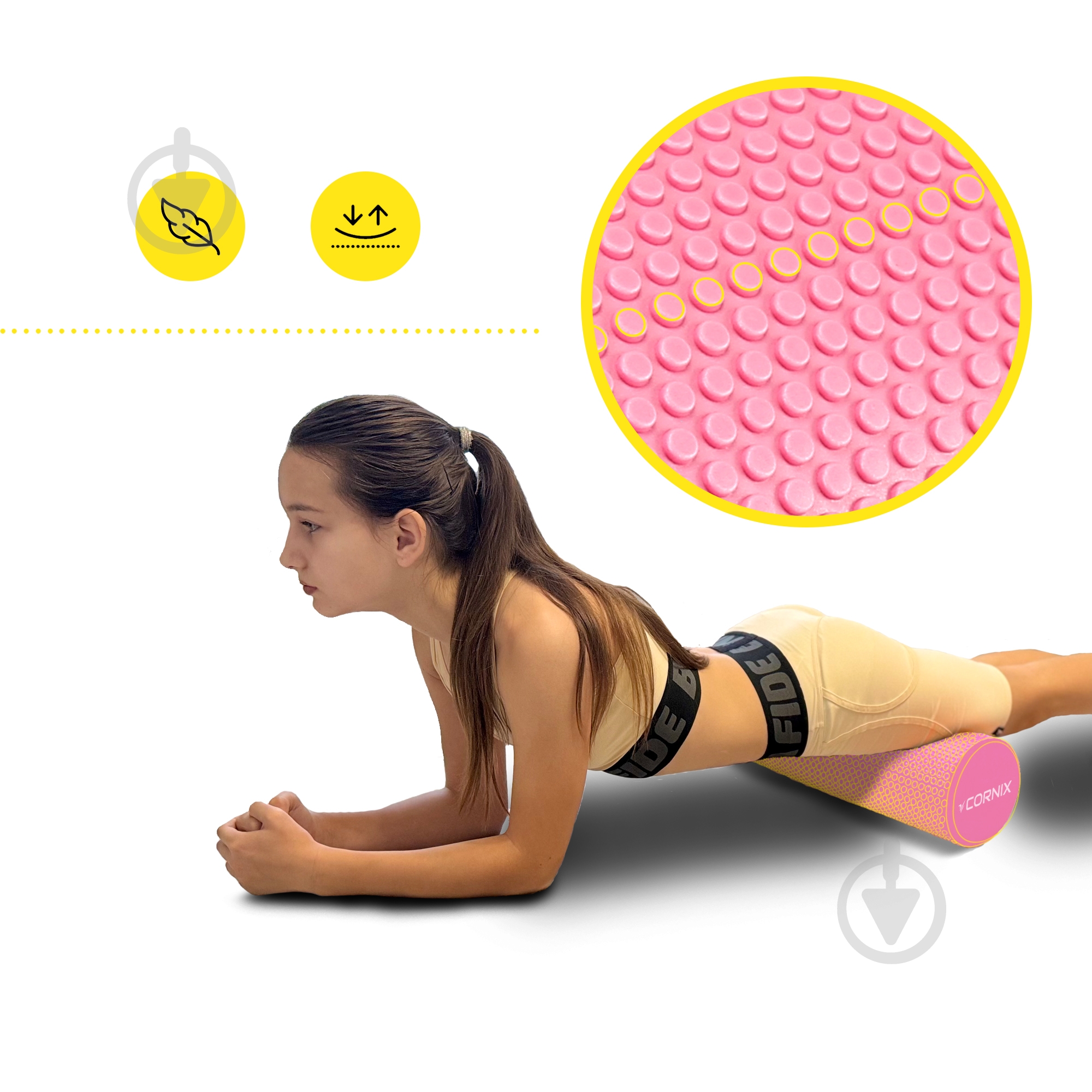 Масажний ролик Cornix EVA+ 30x15 см XR-0298 Pink - фото 6 Масажний ролик Cornix EVA+ 30x15 см XR-0298 Pink - фото 6