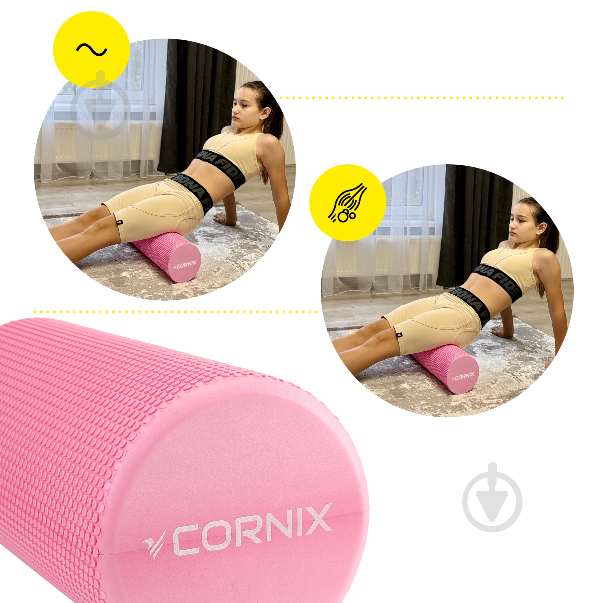 Масажний ролик Cornix EVA+ 30x15 см XR-0298 Pink - фото 8 Масажний ролик Cornix EVA+ 30x15 см XR-0298 Pink - фото 8