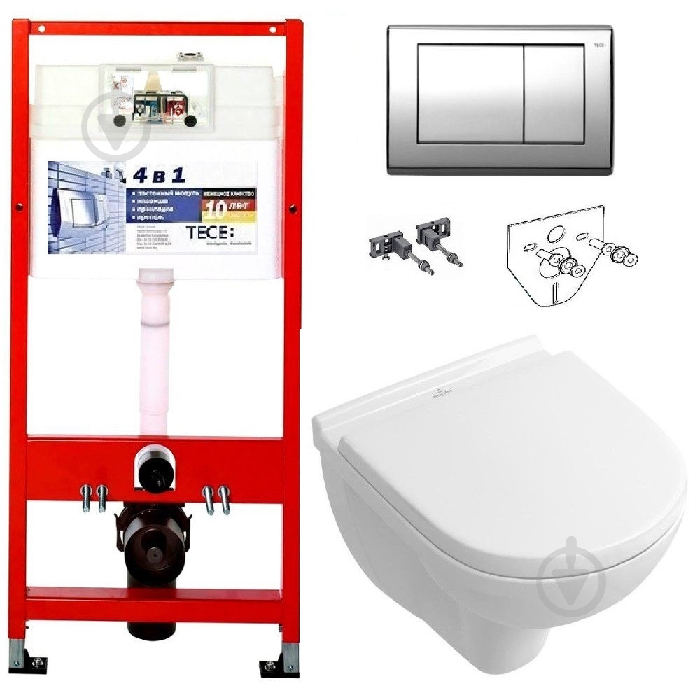 Система инсталляции TECE base 9400006 + TECE base 9240701 хром + Villeroy & Boch O.Novo 5688HR01 - фото 1