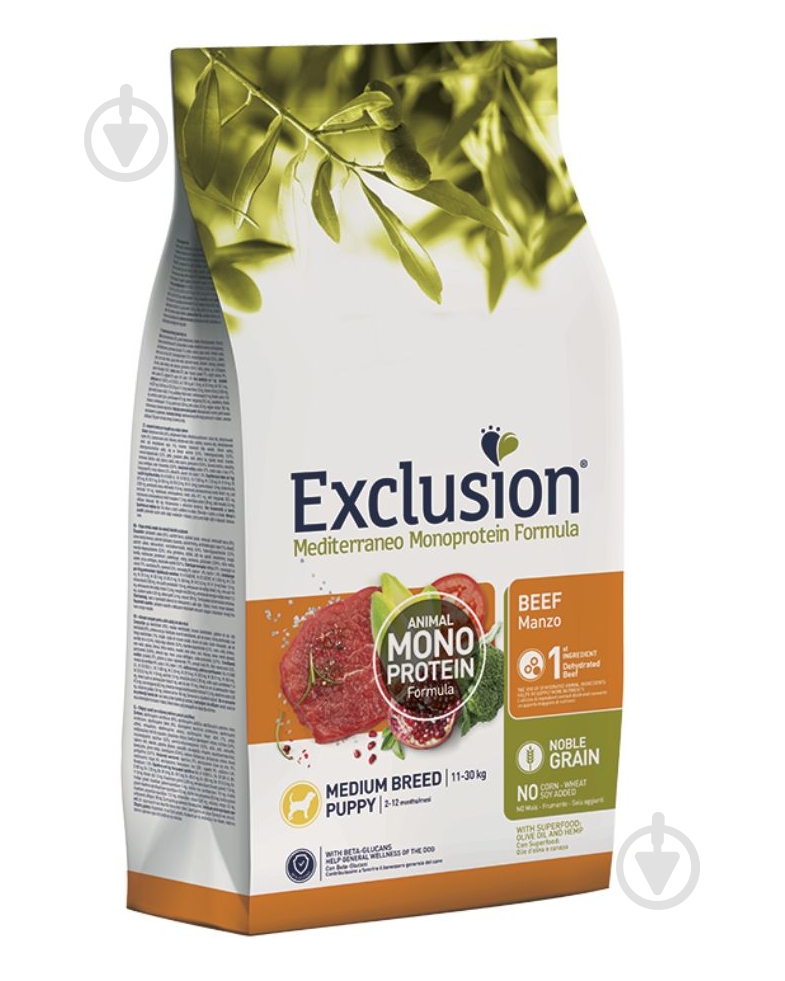 Корм сухий монопротеїновий Exclusion Medium Breed з яловичиною 3 кг - фото 1