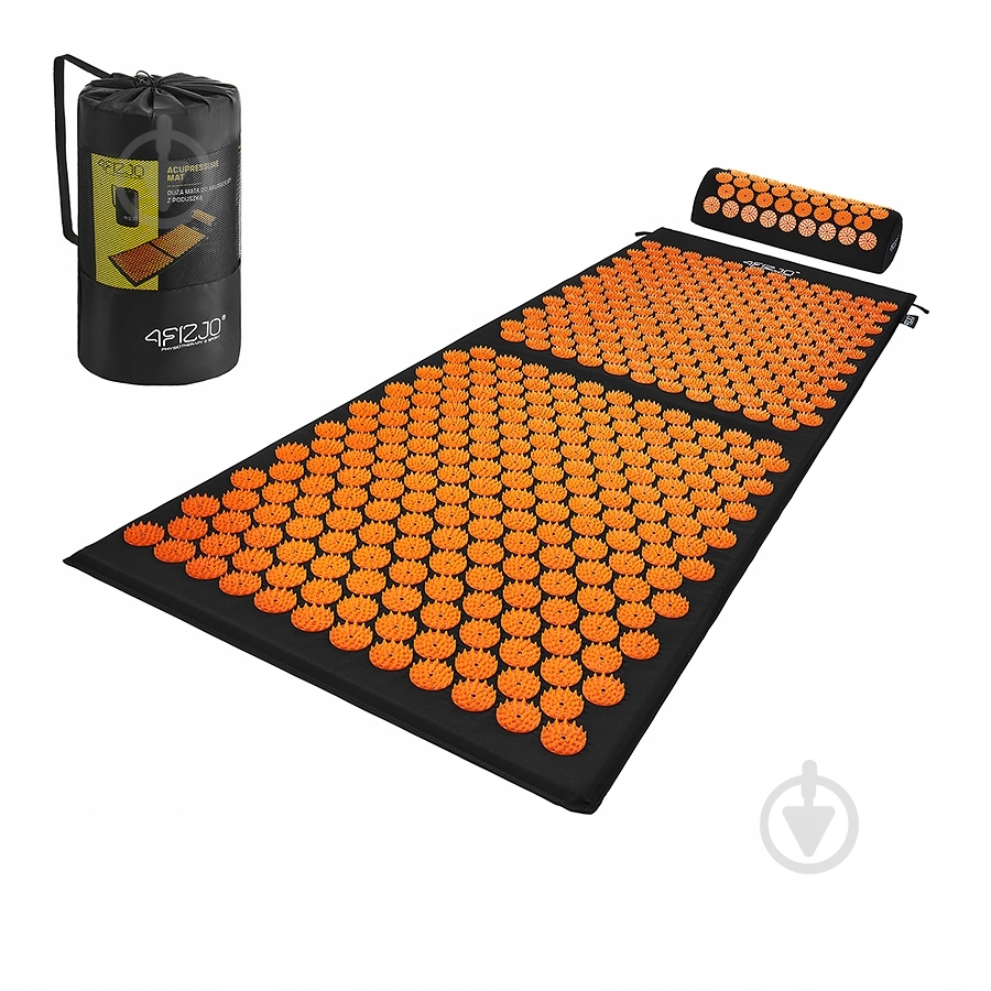 Коврик акупунктурный 4fizjo Classic Mat XL Аппликатор Кузнецова 4FJ0049 Black/Orange - фото 12
