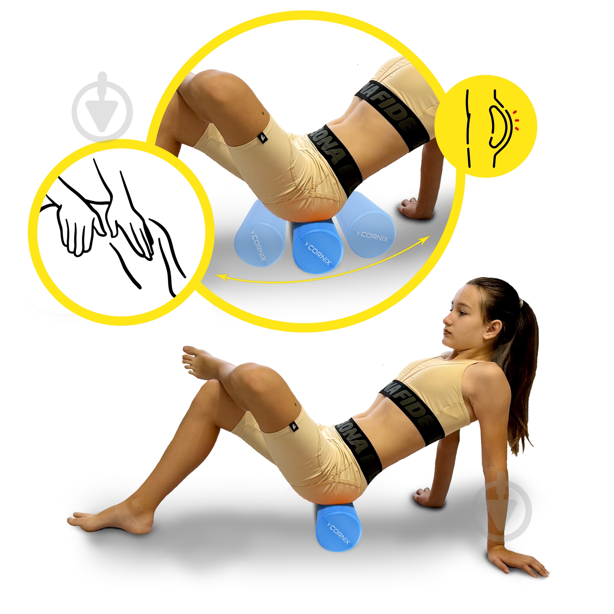 Массажный ролик Cornix EVA+ 45x15 см XR-0304 Navy Blue - фото 7 Массажный ролик Cornix EVA+ 45x15 см XR-0304 Navy Blue - фото 7