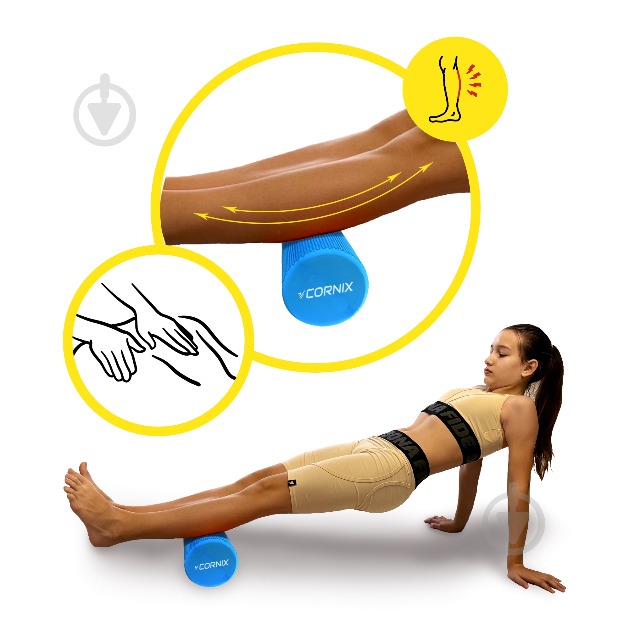 Массажный ролик Cornix EVA+ 45x15 см XR-0304 Navy Blue - фото 9 Массажный ролик Cornix EVA+ 45x15 см XR-0304 Navy Blue - фото 9