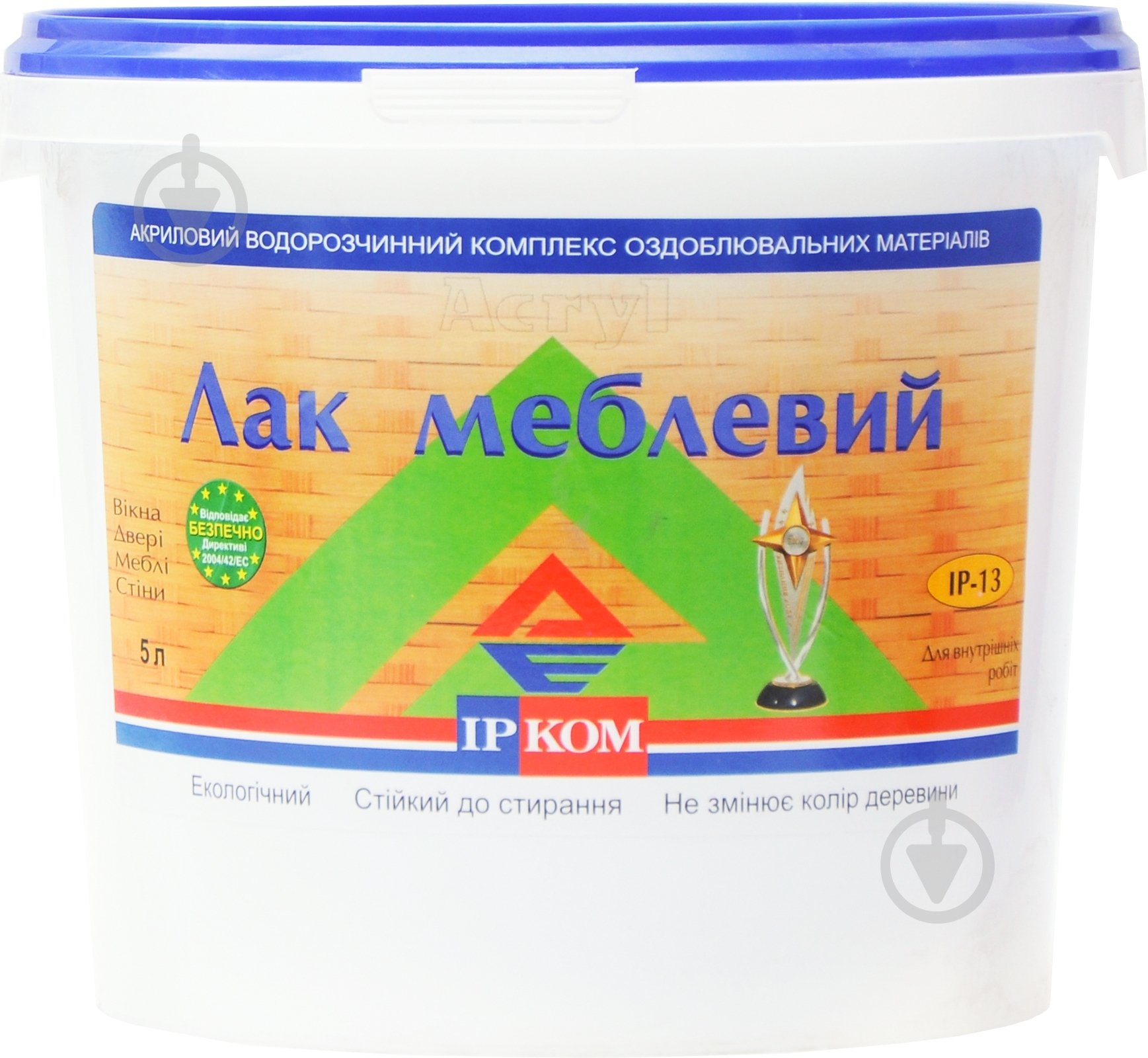 Лак меблевий IР-13 ІРКОМ високий глянець 5 л безбарвний - фото 1